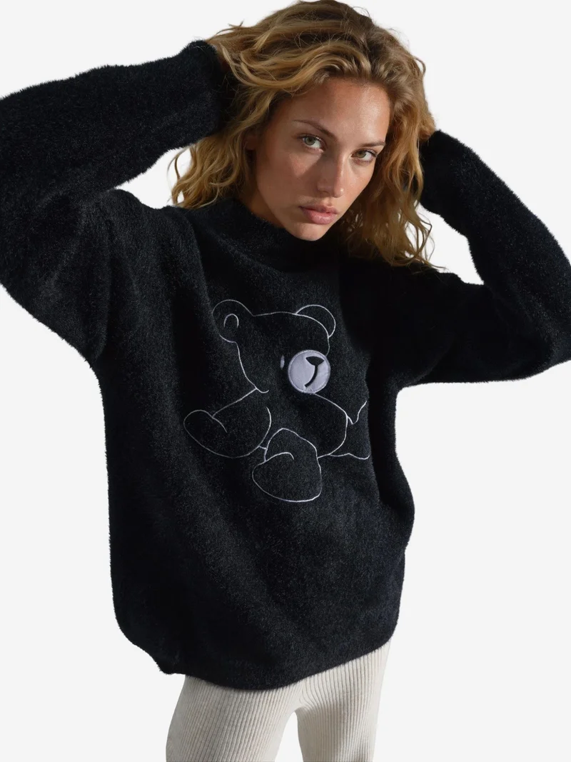 MY FASHION Oversize Teddy Bear Plush Sweater