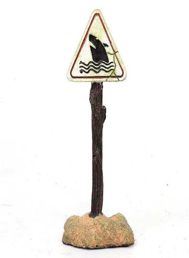 Petta Aquarium Decor,White Shark Warning Sign Ornament Decoration for Aquarium Fish Tank PA402-4 - Image 1