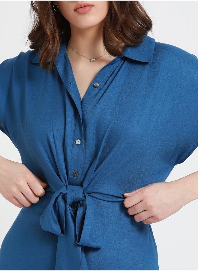 Tie-Front Midi Dress