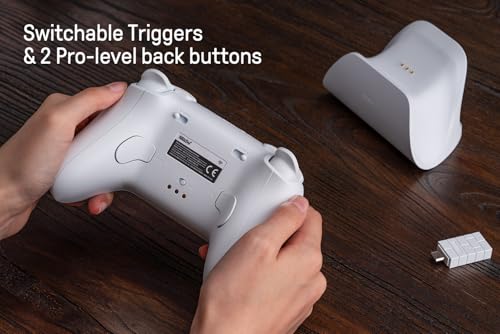 8Bitdo وحدة تحكم الألعاب اللاسلكية 8Bitdo Ultimate 2 مع عصي التحكم TMR، مشغلات قابلة للتبديل بتأثير هول/لمسية، تقنية لاسلكية 8Speed، قاعدة شحن، حلقة نارية RGB للكمبيوتر الشخصي وأندرويد - بنفسجي - Image 4
