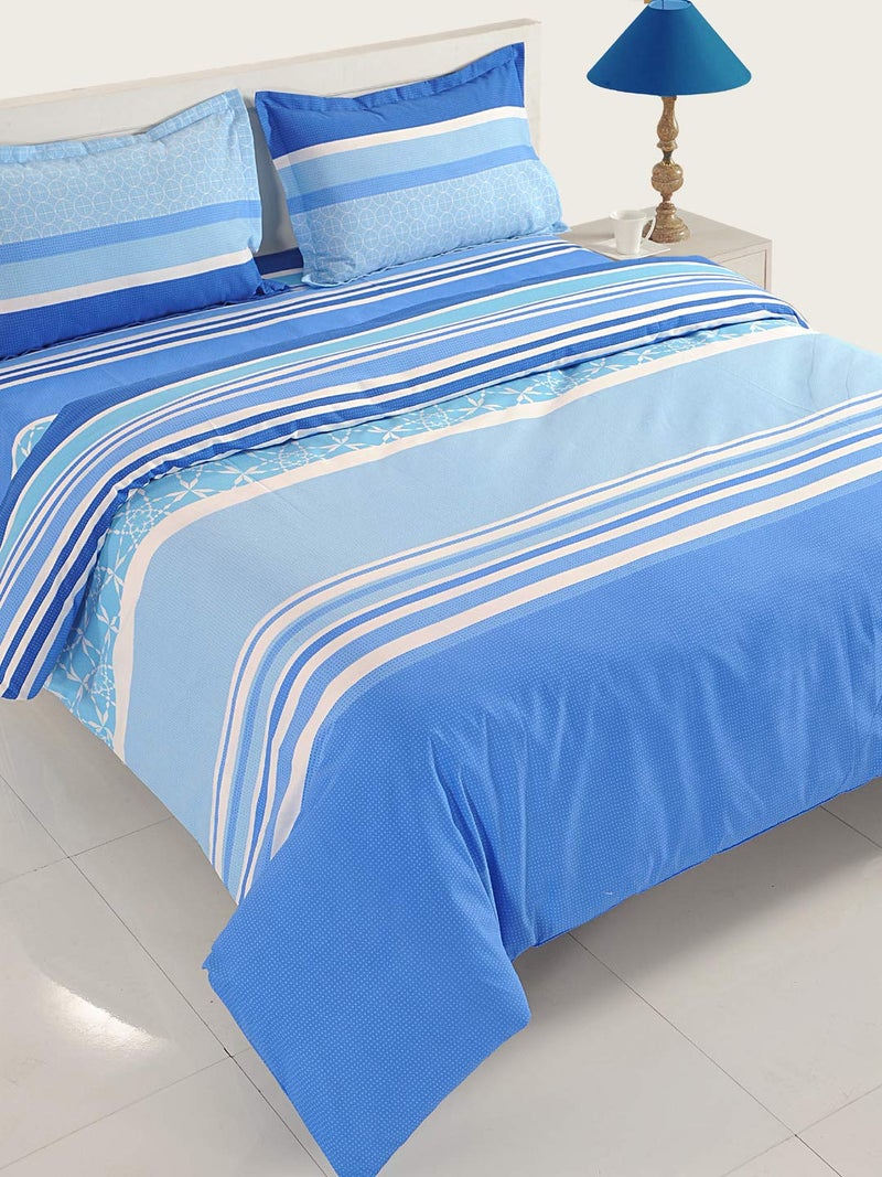 Swayam Cotton Double Size Comforter | 225 cm x 250 cm | 150 GSM, Blue Shades | Comes with Health Layer : Prevents oozing Out of Fibre - Image 2