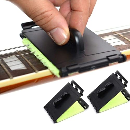 MAKABEE Guitar String Cleaner Clean Fretboard Cloth Tool Scrubber for Cleaning Maintenance Care Kit for Violin/Bass/Ukulele/Electric Guitars and Other Musical Instrument 2 Pack - Image 1
