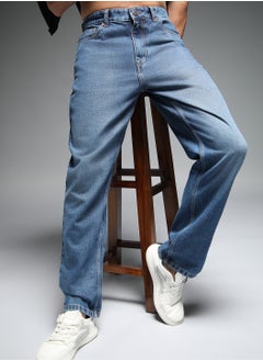 HIGH STAR Straight Fit Mid-Rise Clean Look Light Fade Cotton Jeans for Men  - Image 1