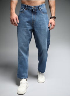HIGH STAR Straight Fit Mid-Rise Clean Look Light Fade Cotton Jeans for Men  - Image 2