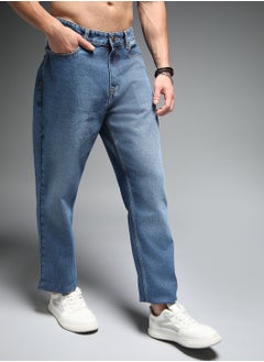 HIGH STAR Straight Fit Mid-Rise Clean Look Light Fade Cotton Jeans for Men  - Image 3