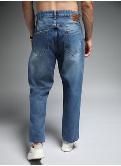 HIGH STAR Straight Fit Mid-Rise Clean Look Light Fade Cotton Jeans for Men  - Image 5