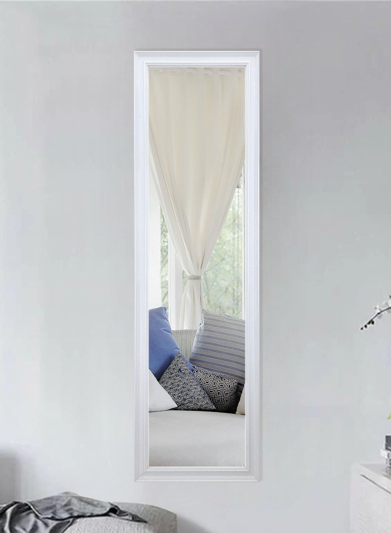 Decorhills Full-Length Wall-Mounted Mirror, High-Definition Glass, Bedroom, Hallway & Office Mirror, Elegant Design, Enhances Light & Visual Space, Ideal for Modern & Contemporary Décor 30×120 cm, White Frame - Image 1