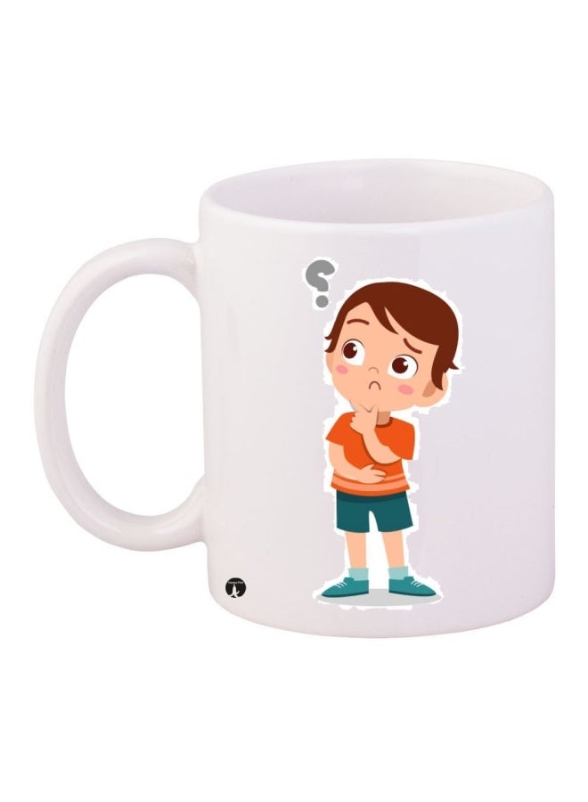 RYN Printed Coffee Mug White/Orange/Blue