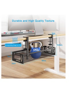 Cool Baby Under Desk Cable Management Tray Desktop Storage Cable Organizer Box No Drilling Required Large Capacity Wire Organizer (Black)  - Image 4