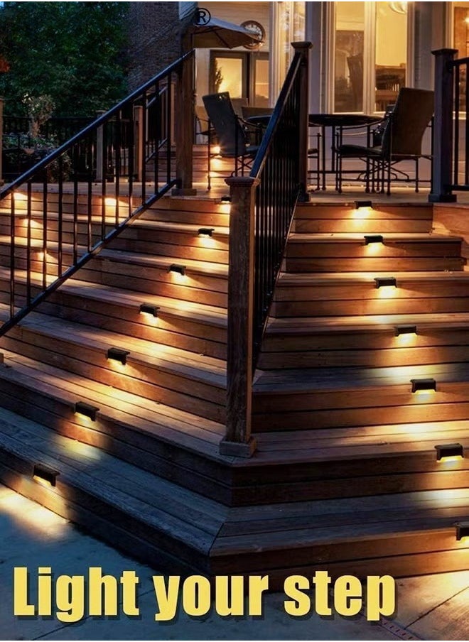 LESHP Solar Step Lamp,4 Pack Waterproof LED Solar Deck Light,Decor Solar Lights For Railing,Stairs,Fence,Post,Yard And Driveway,Black  - Image 3