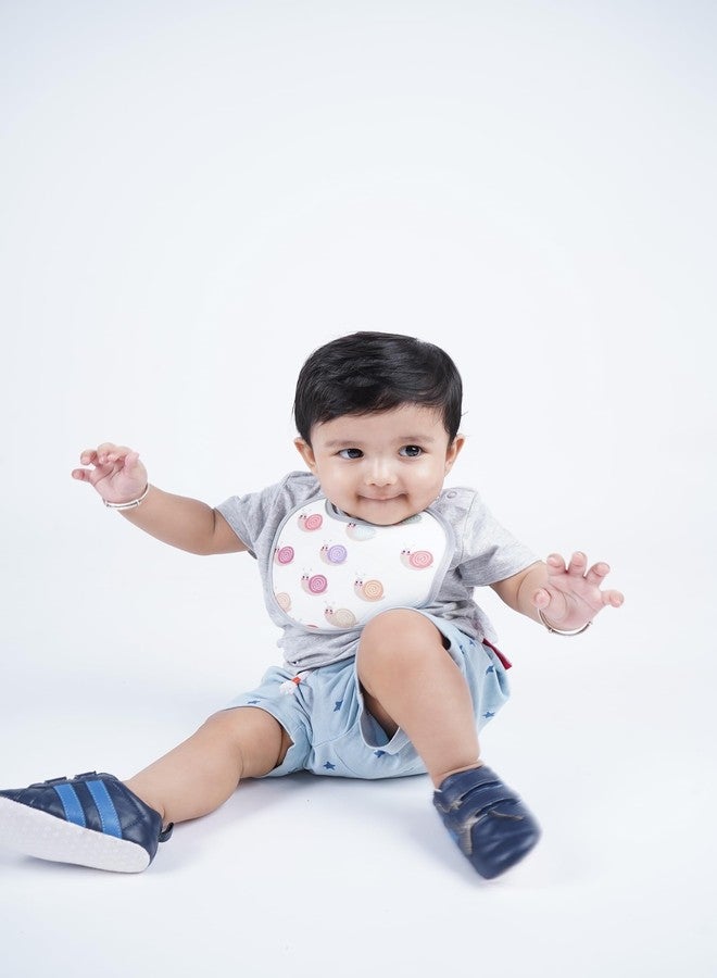 Happy Matty مجموعة مرايل رضاعة الأطفال من هابي ماتي، سريعة الجفاف وقابلة للغسل، 3 قطع، متعددة الألوان، من 0 إلى 3 سنوات (قطة، حلزون، أناناس)، حجم صغير (19 سم × 16 سم). - Image 5