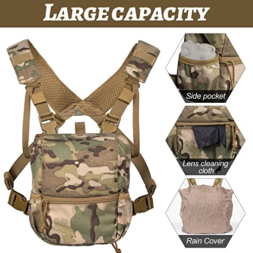 VISMIX Binocular Harness, Adjustable Binocular Harness Chest Pack with Rain Cover for Hunting Hiking Shooting - Image 5