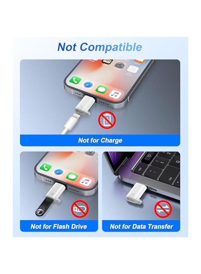 Lightning to USB C Audio Adapter for Heaphones Support Line Control, 2 Packs USBC Male to Lightning Female Earbuds Adapter, Not for Charging/Data Transfer, USB-C for Apple iPhone 17 16 15/iPad - Image 3