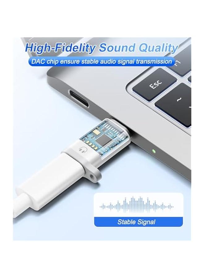 Lightning to USB C Audio Adapter for Heaphones Support Line Control, 2 Packs USBC Male to Lightning Female Earbuds Adapter, Not for Charging/Data Transfer, USB-C for Apple iPhone 17 16 15/iPad - Image 5