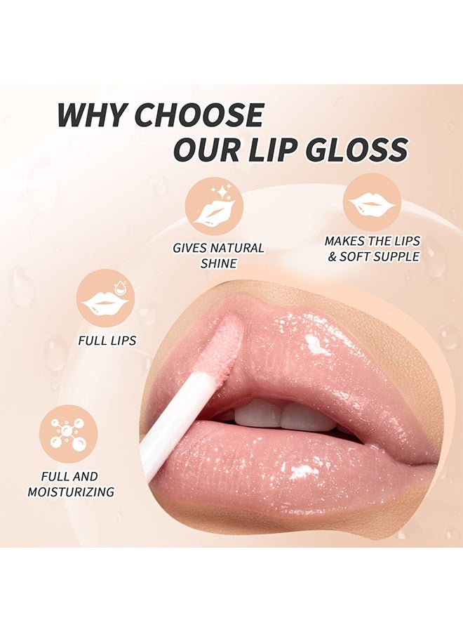 HelloKiss Lip Gloss, Aqua Mirror Lip Gloss, High Shine Lip Glow, Moisturizing and Moisturizing Pouty Lips, Pearlescent Fine Glitter ( 002:ICE ) - Image 4