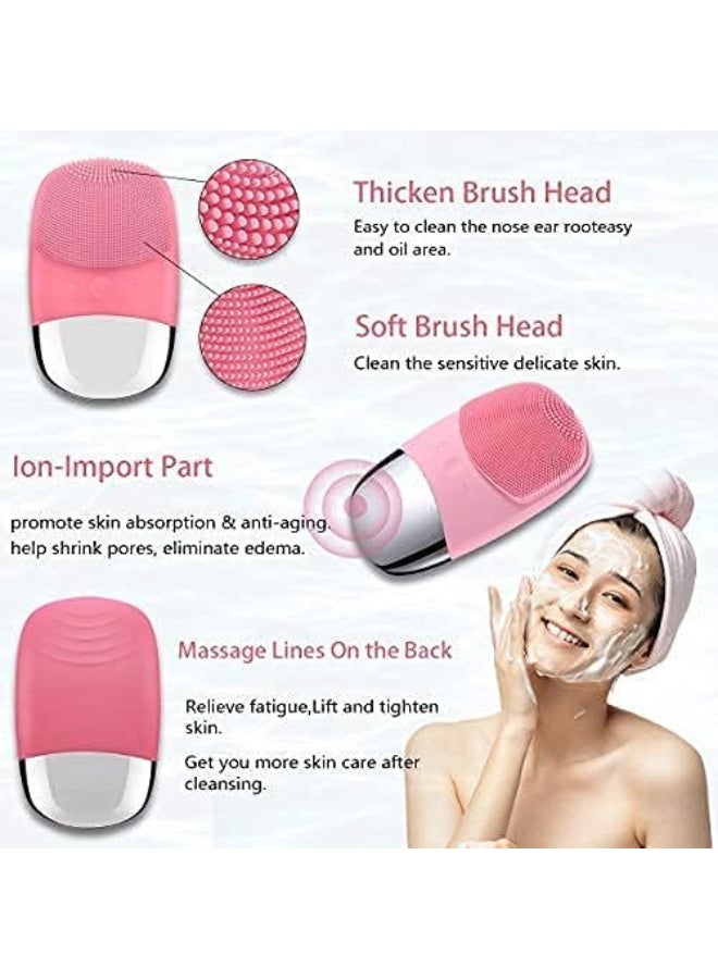 KADRAMA Mini Silicon Facial Cleansing Device Light Pink - Image 2