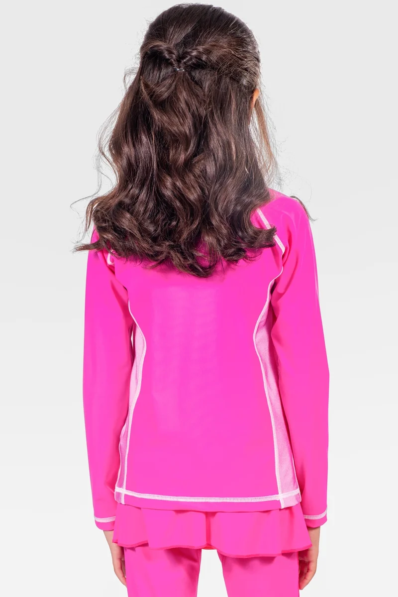 COEGA SUNWEAR  COEGA Rashguard Long Sleeve Girls Sz4 - Pink Orange Groovy for Kids | Best Price UAE