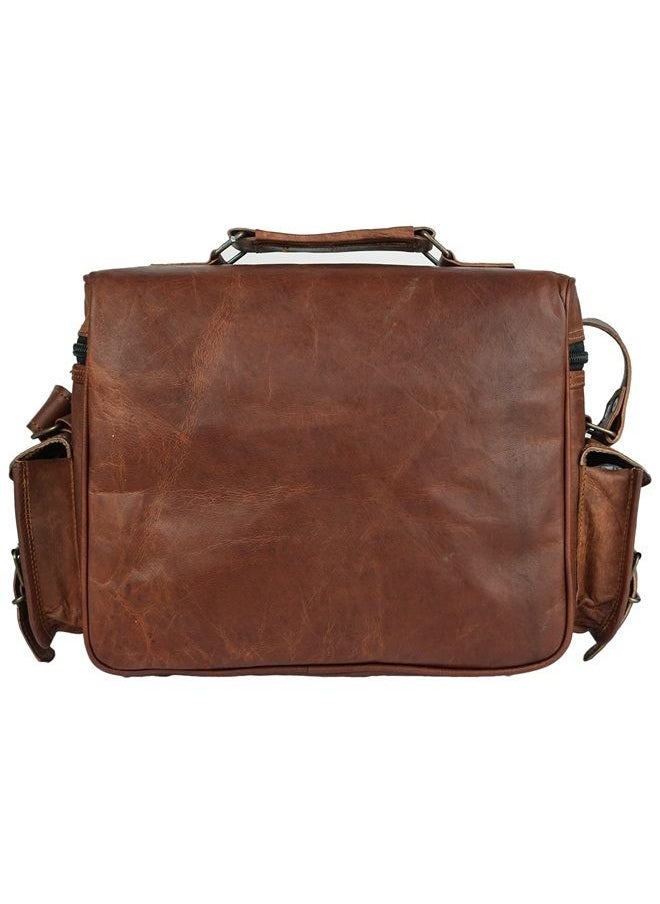 vintage crafts Genuine Leather DSLR SLR Vintage Camera Shoulder Messenger Bag Camera Satchel  - Image 4