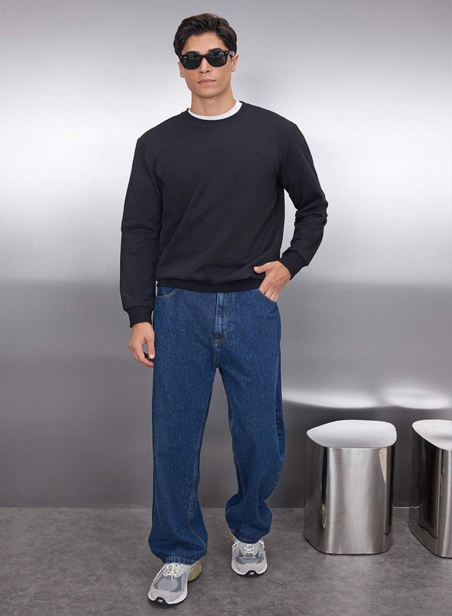 trendyol Black Regular/Normal Cut Fleece Inside/Warm Sweatshirt - Image 1