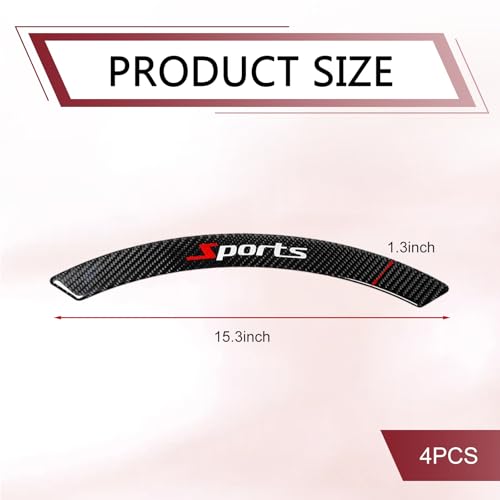 Opuweiy Car Fender Protector, 2PCS Carbon Fiber Wheel Arch Protective Stickers, Universal Self-Adhesive Automobile Wheel Arch Decorative Strips for Anti-Scuff (Black #Sport) - Image 2