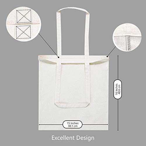 TOPDesign 24-Pack Economical 16"x15" Cotton Tote Bag, Lightweight Medium Reusable Grocery Shopping Cloth Bags, Suitable for DIY, Advertising, Promotion, Gift, Activity - Image 5