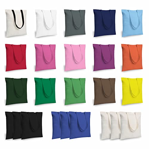 TOPDesign 24-Pack Economical 16"x15" Cotton Tote Bag, Lightweight Medium Reusable Grocery Shopping Cloth Bags, Suitable for DIY, Advertising, Promotion, Gift, Activity - Image 1