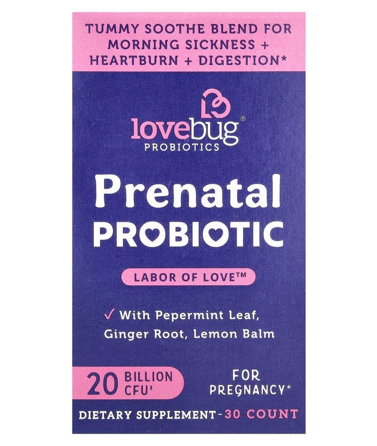 LoveBug Probiotics Prenatal Probiotic 20 Billion CFU 30 Capsules