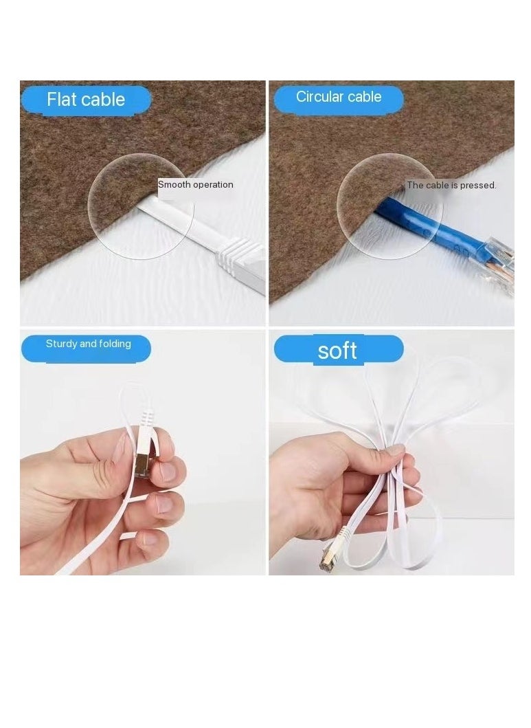 Cat8 5 Meters Ethernet Cable High Speed 40Gbps 2000MHz RJ45 Network Internet Braided Shielded Cord LAN Wire Compatible with Gaming Switch PC PS5 PS4 Xbox Modem Router WiFi Extender Patch Panel , White
