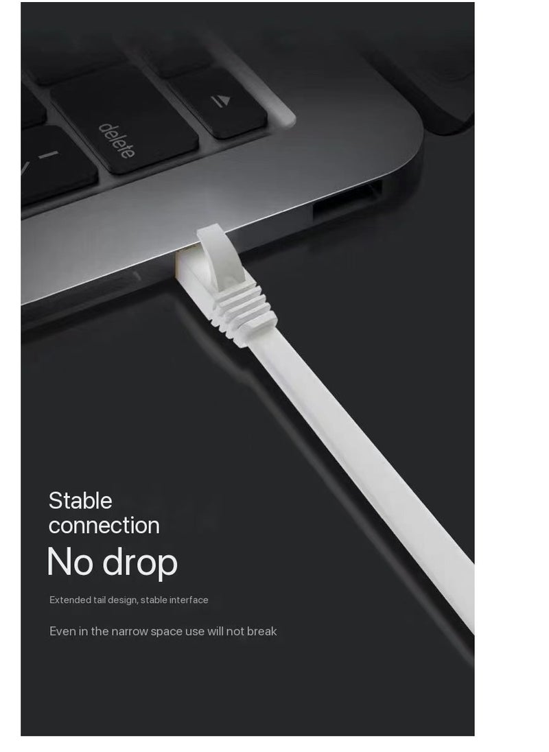 Cat8 5 Meters Ethernet Cable High Speed 40Gbps 2000MHz RJ45 Network Internet Braided Shielded Cord LAN Wire Compatible with Gaming Switch PC PS5 PS4 Xbox Modem Router WiFi Extender Patch Panel , White