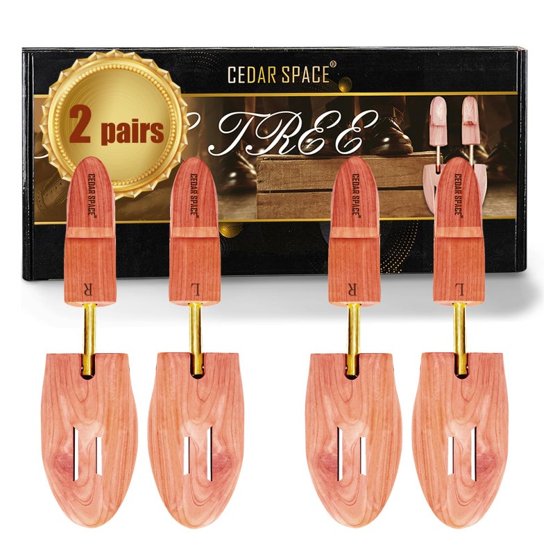 Cedar Space Wooden Shoe Stretcher Tree, 6.5-14 Sizes Cedar Wood Shoe Trees,2/4PC Shoe Stretcher for Men, Sneakers,Boots - Image 3
