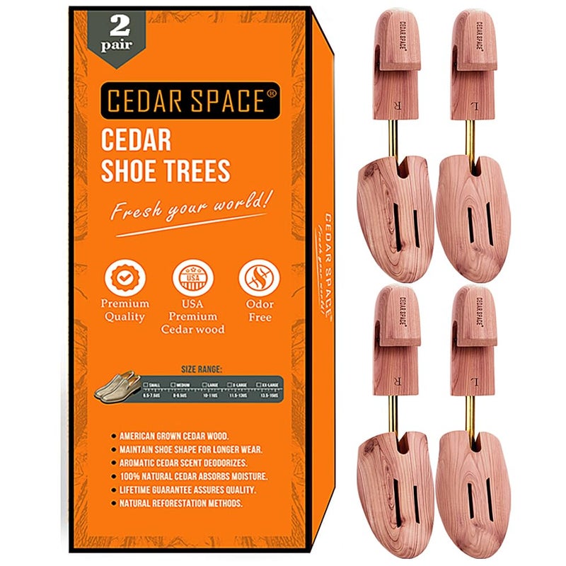 Cedar Space Wooden Shoe Stretcher Tree, 6.5-14 Sizes Cedar Wood Shoe Trees,2/4PC Shoe Stretcher for Men, Sneakers,Boots - Image 1