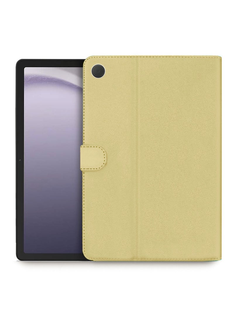 OMAKER حافظة جلدية ذكية عالية الجودة مع غطاء حماية كامل مع حامل مغناطيسي لجهاز Samsung Galaxy Tab A9 مقاس 8.7 بوصة 2023 - ذهبي - Image 1