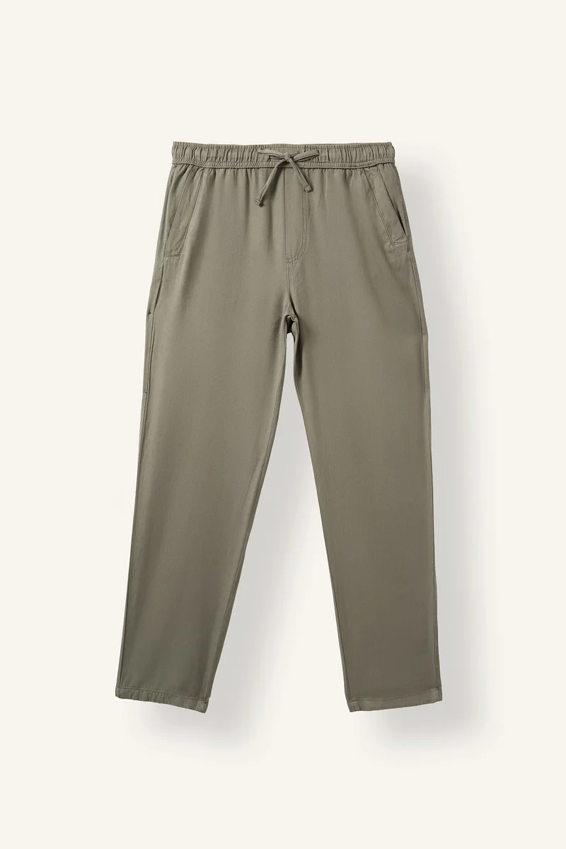Relax Fit Elastic Waist Trousers