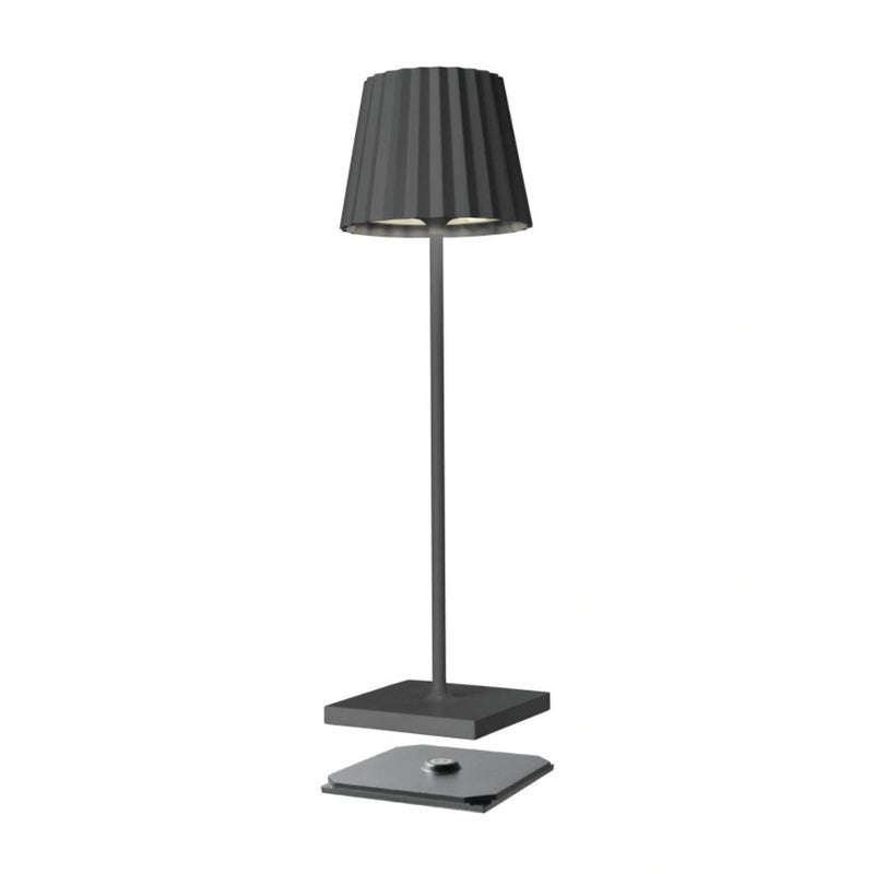 Sompex Troll 2.0 LED Table Lamp | IP54 (splash and dust proof) | 2 warm white light colours | Stepless touch dimmer | Wireless Indoor & Outdoor | Aluminium | Brightness memory | H 38 cm - Anthracite - Image 3