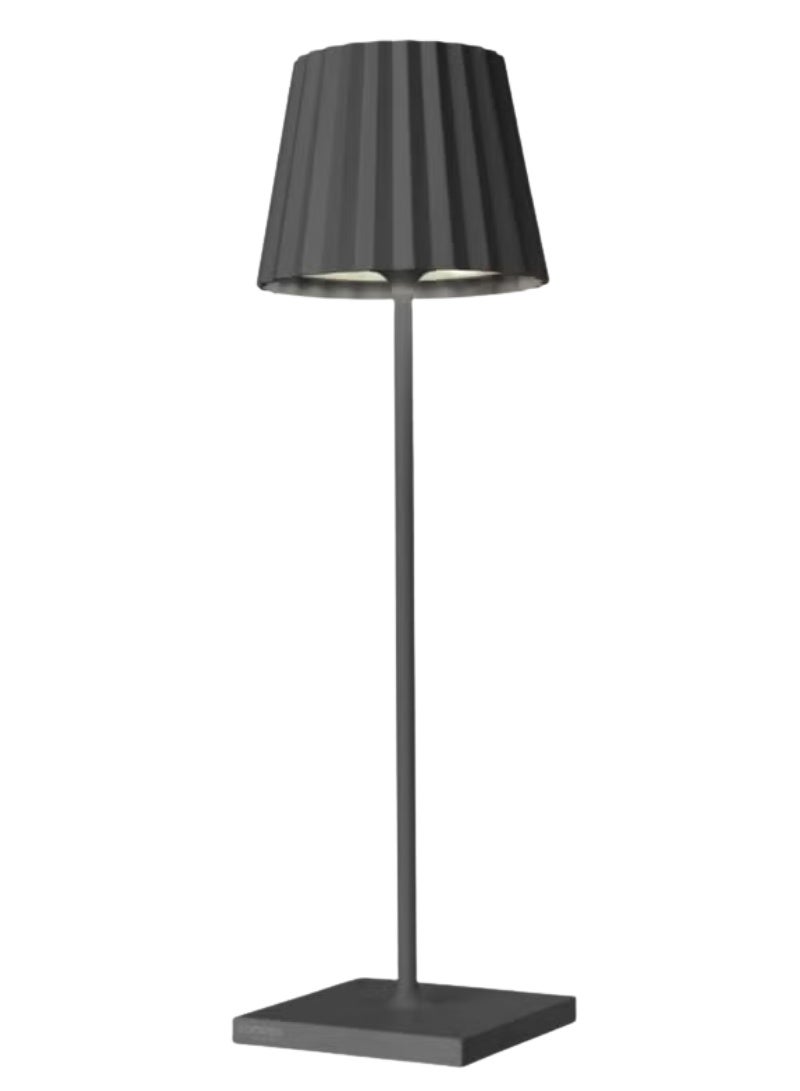Sompex مصباح طاولة LED Sompex Troll 2.0 | IP54 (مقاوم للماء والغبار) | لونين دافئين من الضوء الأبيض | خافت لمسة بدون خطوات | داخلي وخارجي لاسلكي | ألمنيوم | ذاكرة السطوع | الارتفاع 38 سم - رمادي غامق - Image 1