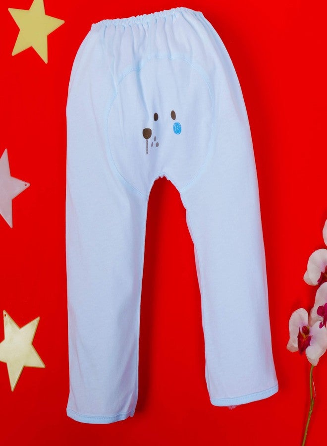 Pokory Kids Leggings Pyjama Pants with Diaper fit Bottom Solid Hoisery Combo Pack of 3 Cotton Pink & Blue & Yellow Colour 1 Each Size S Pyjama for Baby Boys & Girls Infant Clothing Newborn Unisex - Image 3