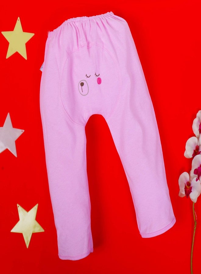 Pokory Kids Leggings Pyjama Pants with Diaper fit Bottom Solid Hoisery Combo Pack of 3 Cotton Pink & Blue & Yellow Colour 1 Each Size S Pyjama for Baby Boys & Girls Infant Clothing Newborn Unisex - Image 4