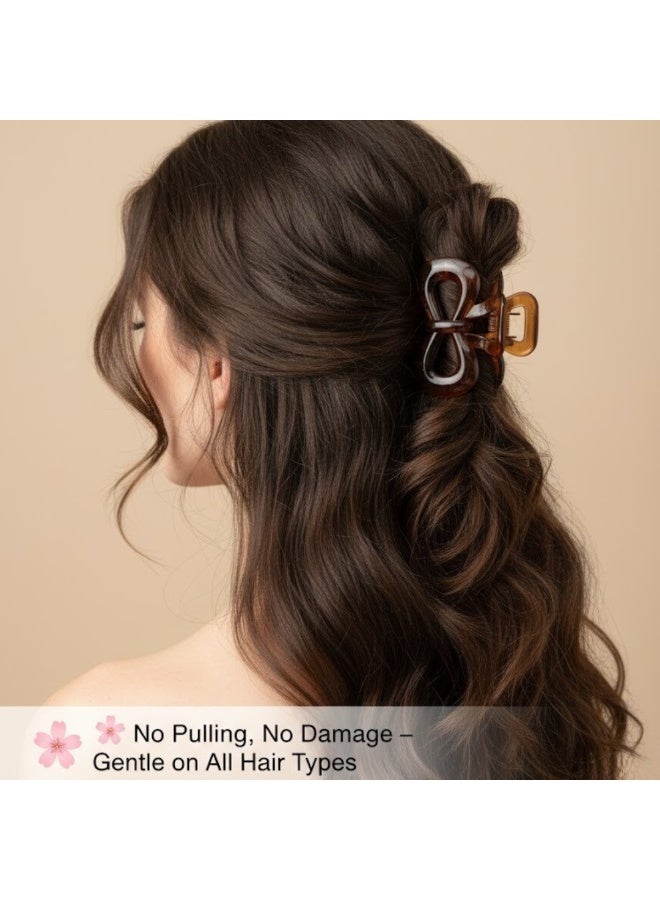 ألم الأسنان 6 قطع من مشابك الشعر على شكل فيونكة للنساء والفتيات - بلاستيك قوي غير قابل للانزلاق، مشابك فك للشعر السميك أو الرقيق أو القصير أو الطويل أو المتوسط، إكسسوارات شعر للتصفيف، تثبيت الانفجارات، الكعكة وتسريحات الشعر اليومية (متعددة الألوان) - Image 3