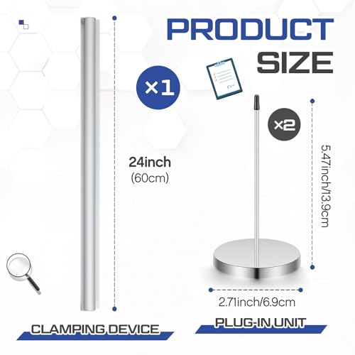 Henoyso 24 Inch Aluminum Slide Check Rack with Pen Slot and 2 Pcs Receipt Holder Spikes Desk Receipt Storage Restaurant Food Truck Ticket Holder Accessories Bill Order Display Rail for Kitchen Bar - Image 3