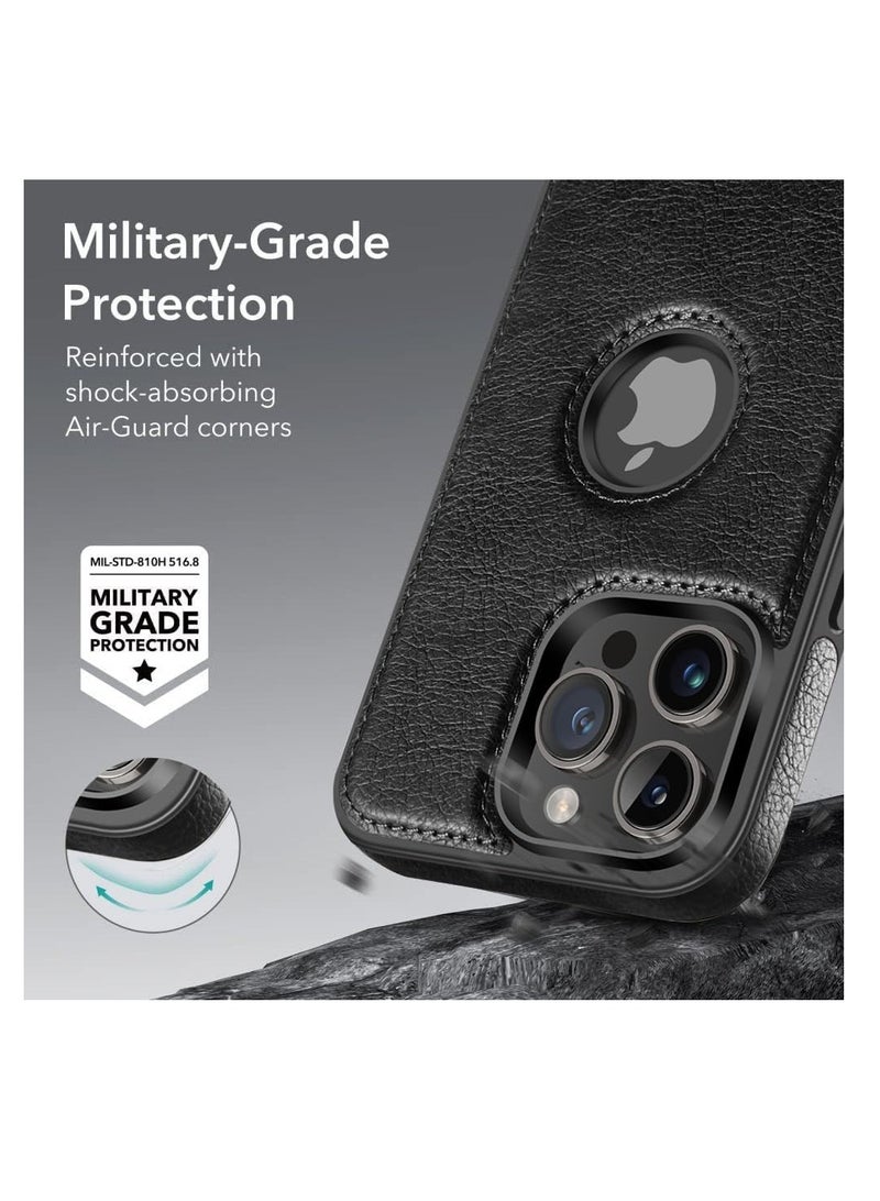 Aookay Compatiable with iPhone 16 Pro Case, Unique Design Luxury Leather Business Phone Case for iPhone 16 Pro, Anti-Slip Scratch Resistant Ultra Slim Protective Case (Black) - Image 5