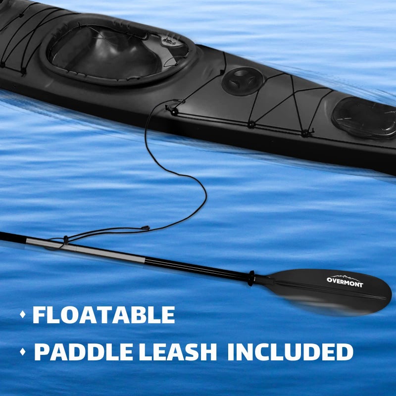 Overmont Kayak Paddle 230cm/90.5in Heavy Duty Aluminum Alloy Lightweight Boating Oar for Inflatable Kayaks with Paddle Leash - Image 3