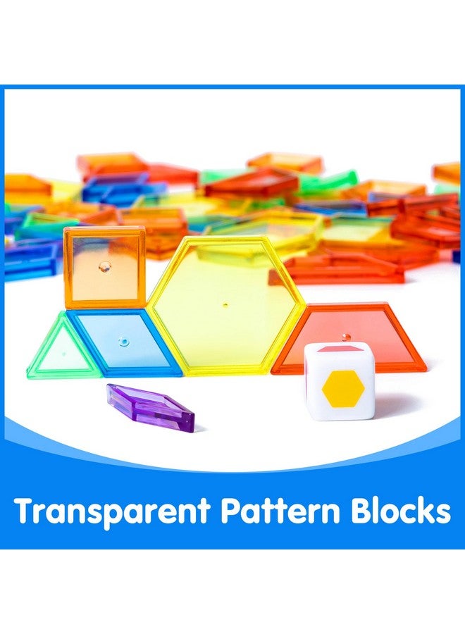 Odoorgames 140 Pcs Translucent Pattern Blocks - Educational Light Table Manipulatives and Accessories - Fun and Engaging Geometric Shapes - Image 4