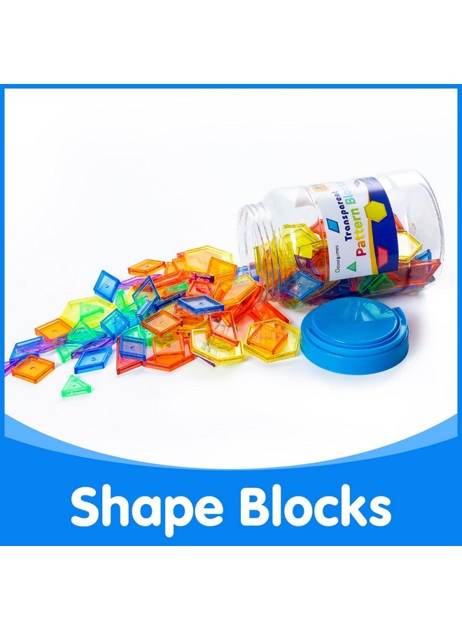 Odoorgames 140 Pcs Translucent Pattern Blocks - Educational Light Table Manipulatives and Accessories - Fun and Engaging Geometric Shapes - Image 2