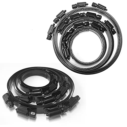 ISPINNER 12pcs 304 Stainless Steel Adjustable 27-102mm Range Worm Gear Hose Clamps Assortment Kit 2 Inch, 3 Inch, 4 Inch (Black) - Image 4