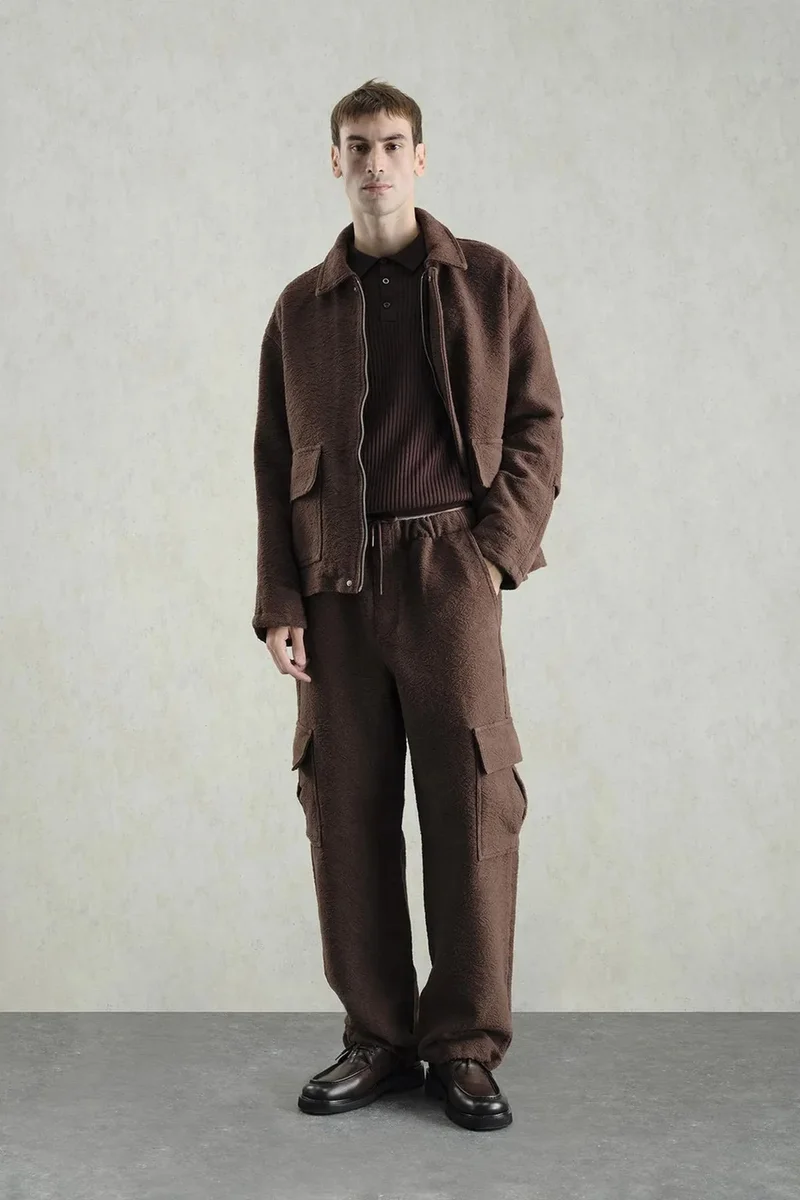 GIESTO Textured Jacquard Cotton Jacket