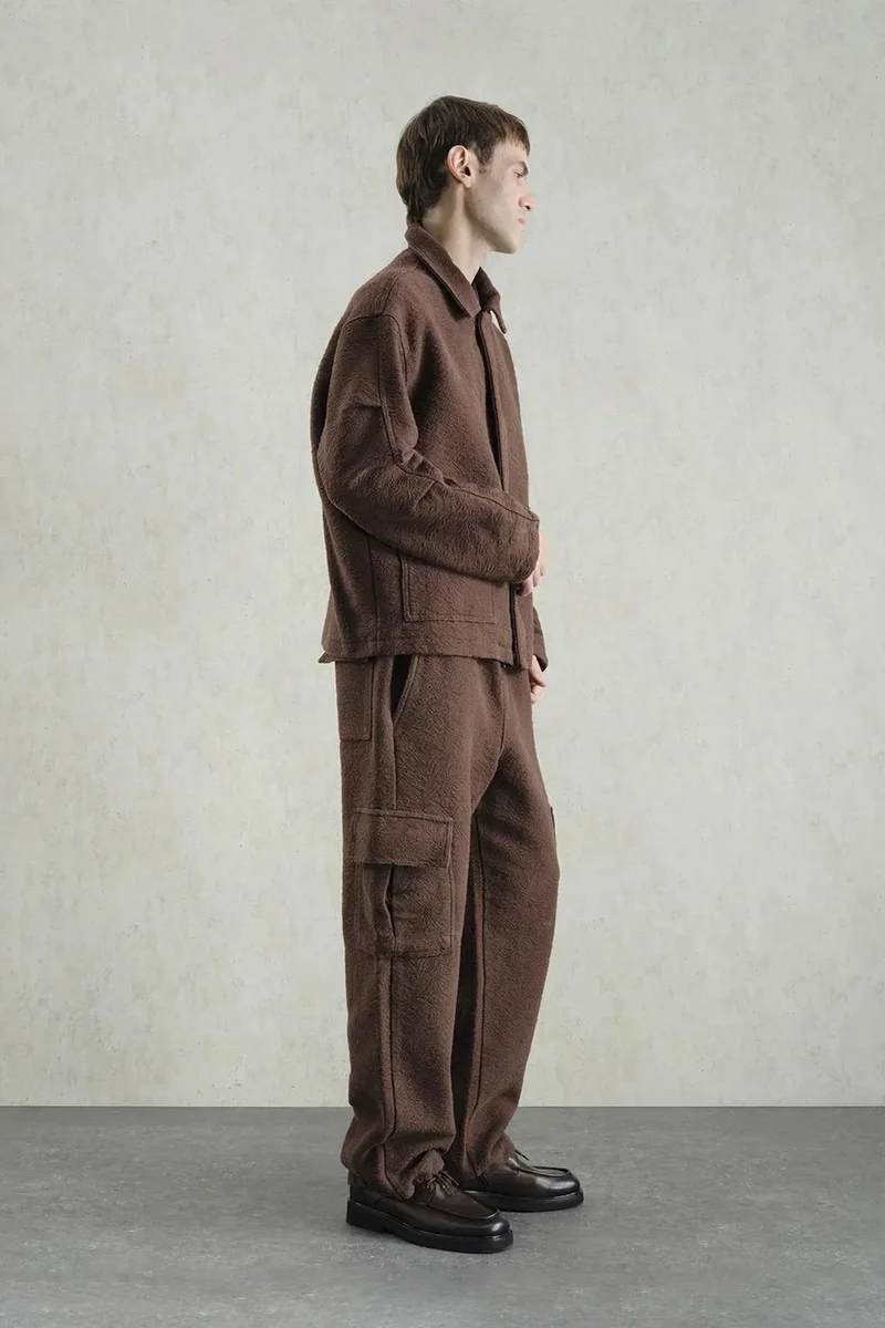 Giesto Beaver Brown GIESTO Textured Jacquard Cotton Jacket for Men | Best Price UAE