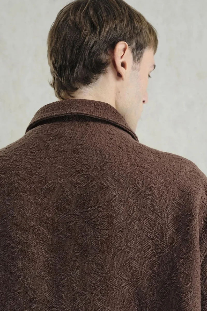 Giesto Beaver Brown GIESTO Textured Jacquard Cotton Jacket for Men | Best Price UAE