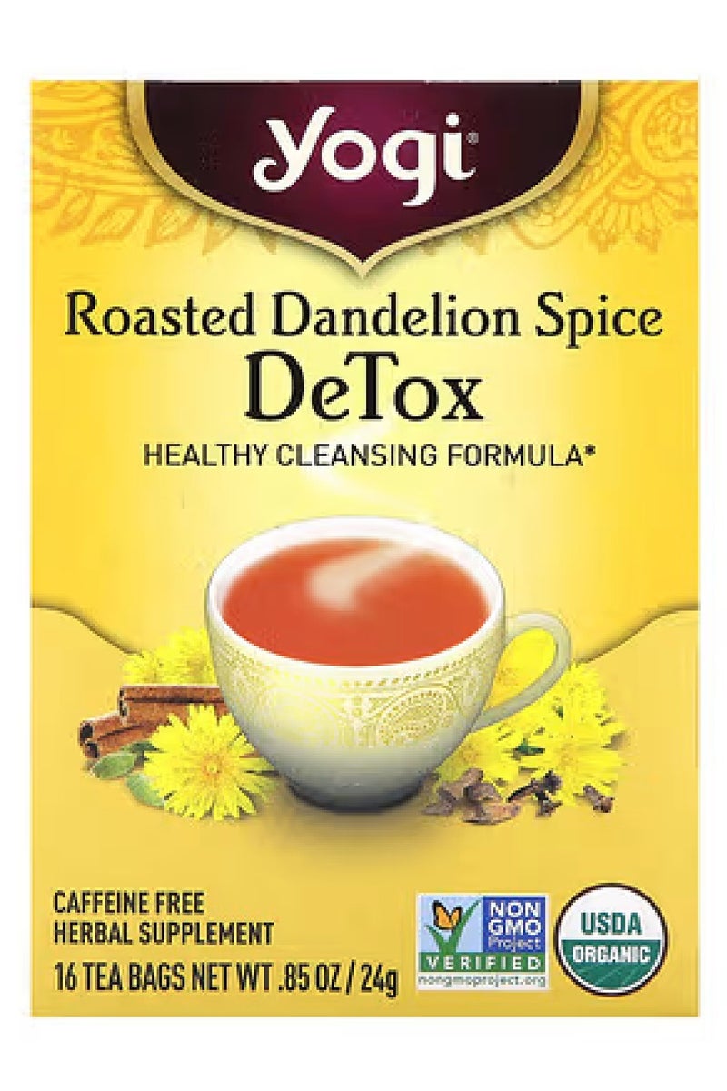 Yogi Tea, Detox, Roasted Dandelion Spice, Caffeine Free, 16 Tea Bags, 0.85 oz (24 g) - Image 1