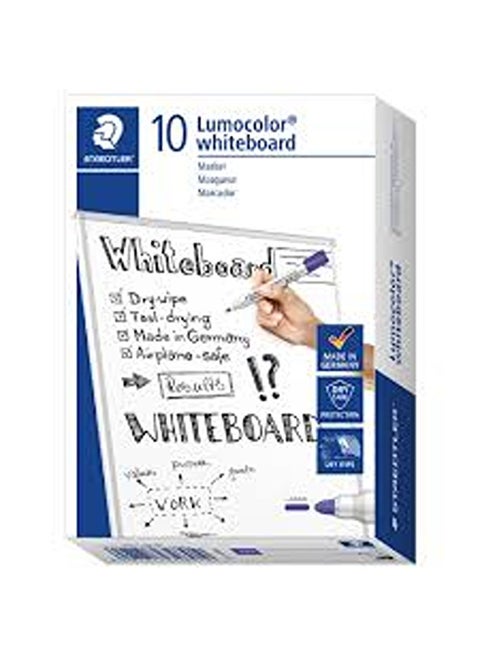 Lumocolor Bullet Tip  Whiteboard Marker - Pack Of 10 Blue