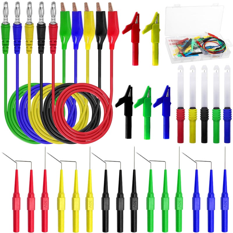 Linkhood 31PCS Back Probe Kit, Banana Plug to Copper Alligator Clip Automotive Test Leads Set, Insulation Wire Piercing Probes, Test Wires for Car Repairing Diagnostic Circuit Testing (30) - Image 1